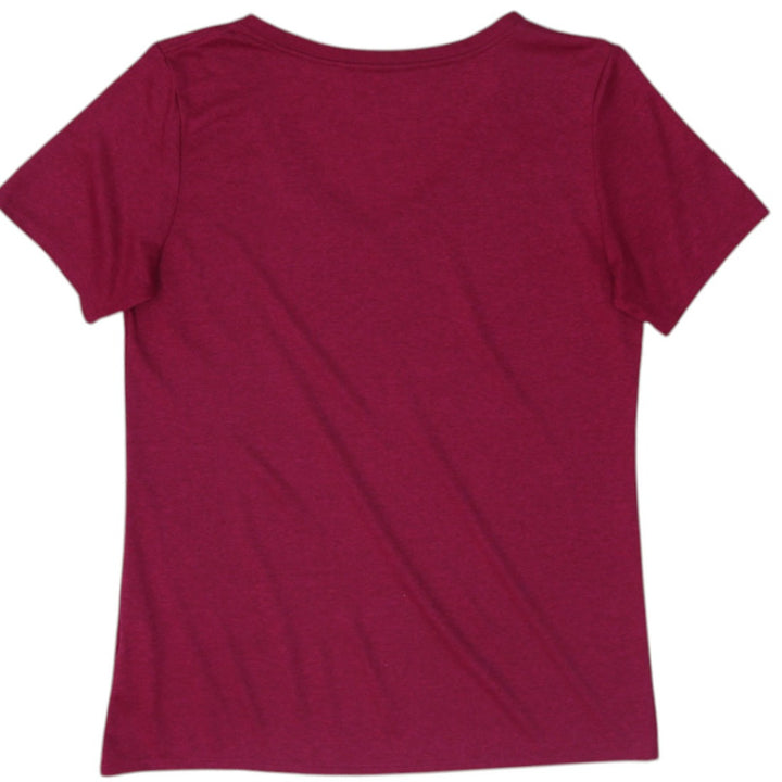 Ladies Nike The Nike Tee Maroon V-Neck Athletic Dri-Fit Activewear Size M