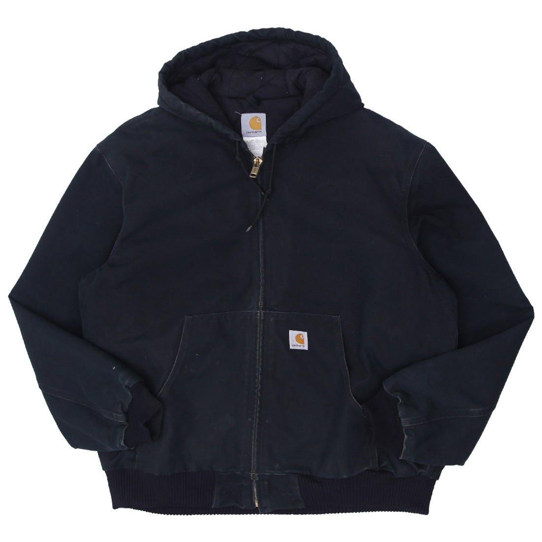 Shop Mens Carhartt J25 MDT Hooded Workwear Jacket Navy | Fashion Rerun