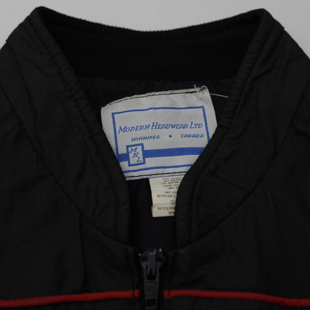 Vintage 90s Mens Modern Headwear Black Snap-on Racing Jacket Size S | Migration_Jackets - Detail View | Fashion Rerun