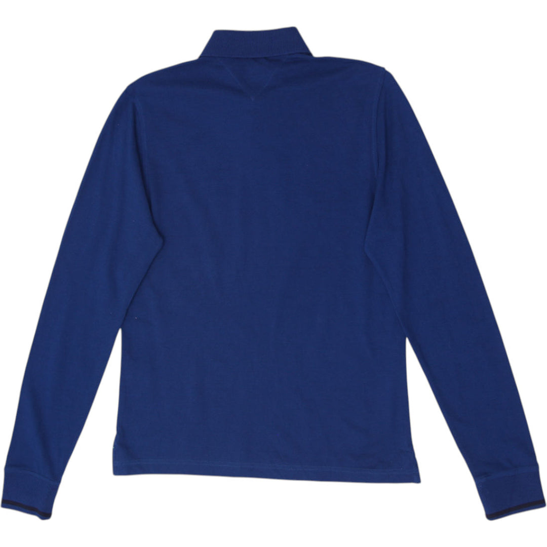 Mens Tommy Hilfiger Long Sleeve Chest Stripe Rugby Polo T-Shirt Size S