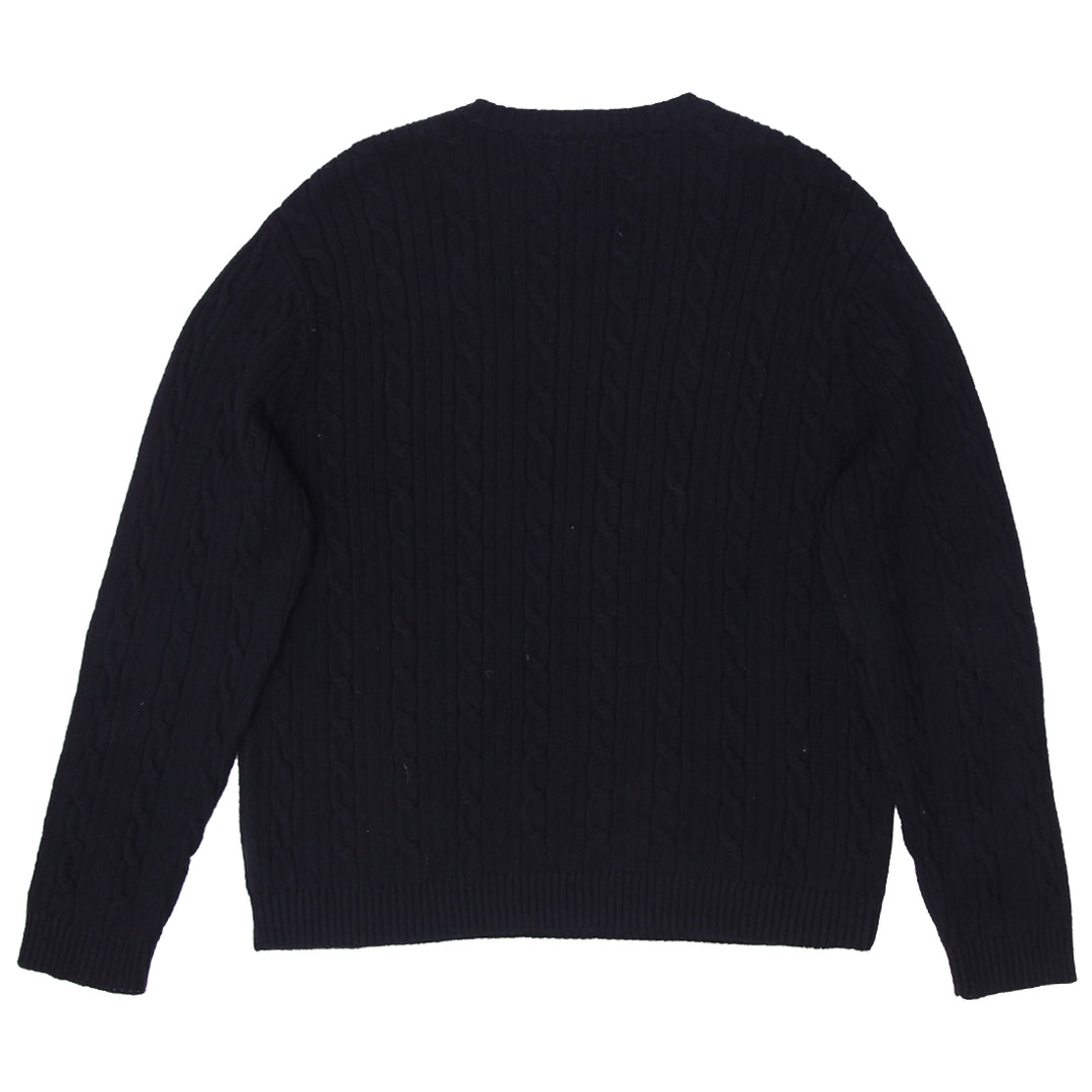 Mens Chaps Cable Knit Black Sweater - Fashion Rerun Vintage Migration_Sweaters