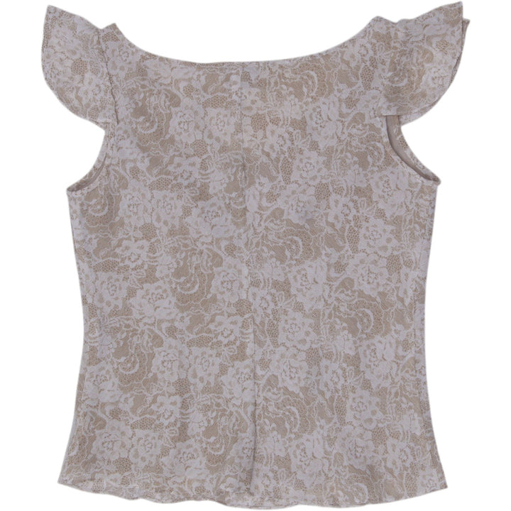 Y2K Ladies YZZA Floral Print Cap Sleeve V-Neck Top Lined Size 8