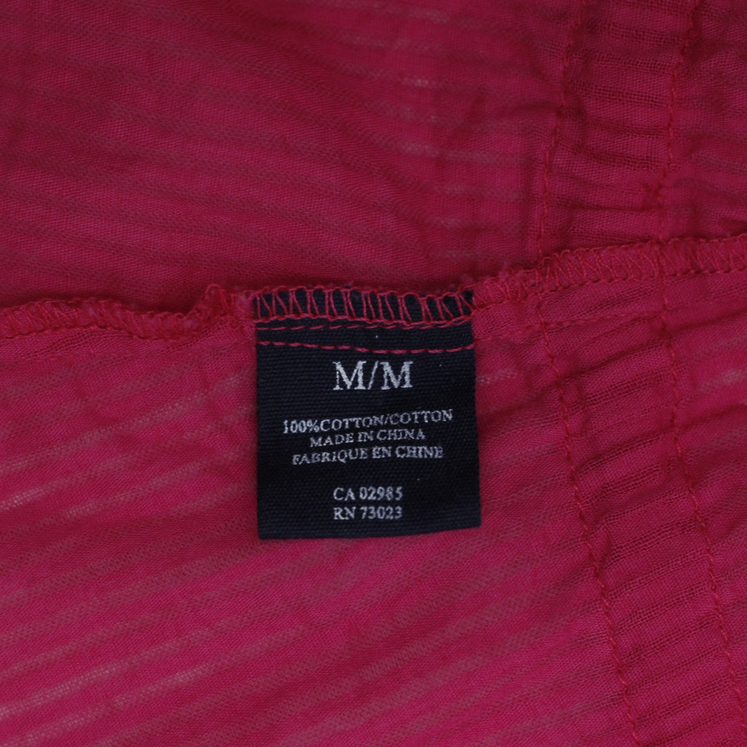 Y2K Ladies Bluenotes Fuchsia Pink Lightweight Cotton Lace-Trim Cami Top Medium