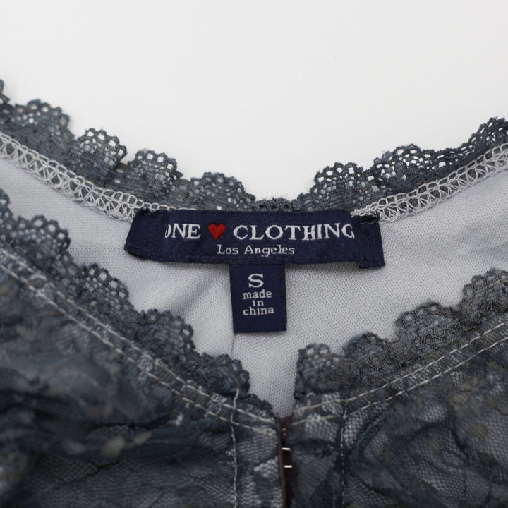 Y2K Ladies Lace Bralette V-Neck Top Size S