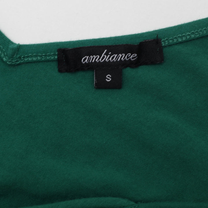 Y2K Ladies Ambiance Emerald Green Cold Shoulder Crossover Top Size S