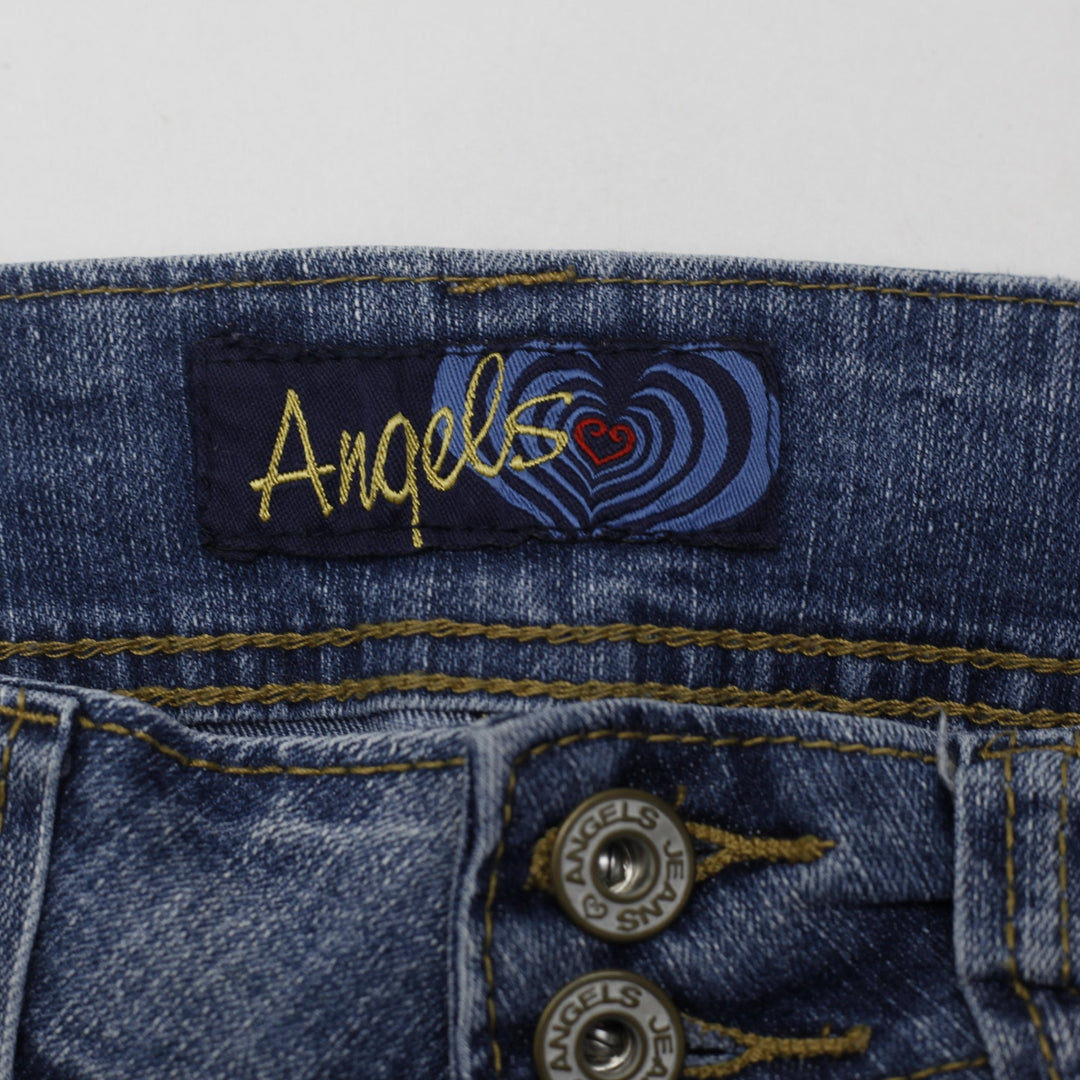 Y2K Ladies Angels Low Mid Rise Flared Leg Denim Jeans Size 9