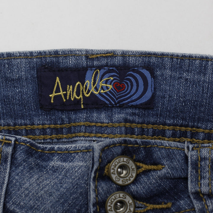 Y2K Ladies Angels Low Mid Rise Flared Leg Denim Jeans Size 9