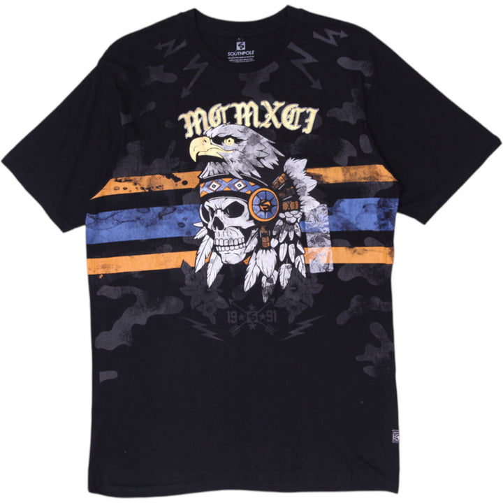 Y2K Mens Southpole Native Skull Eagle Graphic T-Shirt Size L
