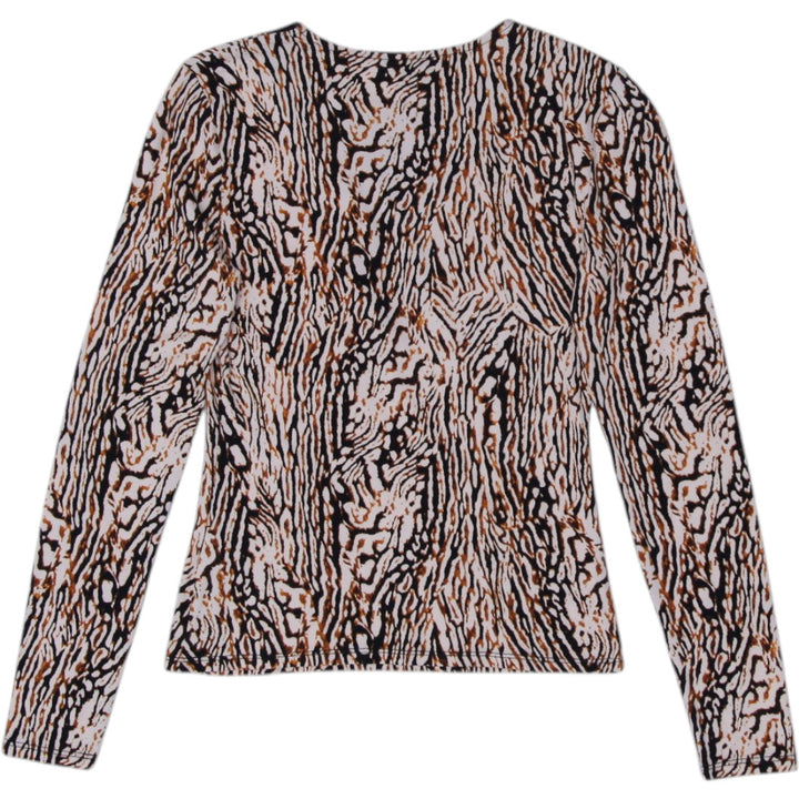 Y2K Ladies Guess Animal Print Long Sleeve Multi Color Top | Migration_Y2K Tops - Side View | Fashion Rerun
