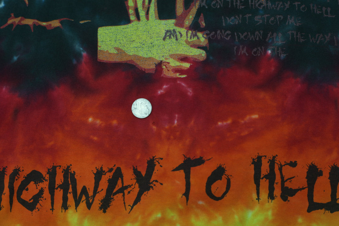 Vintage AC DC Highway To Hell AOP T-Shirt Liquid Blue L - Fashion Rerun Vintage Migration_T-Shirt