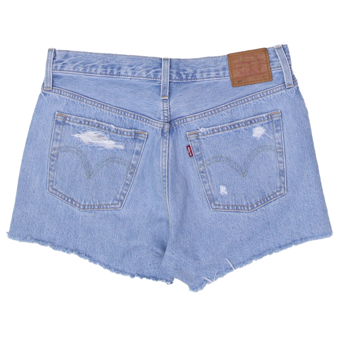Ladies Levi's 501 Button Fly Ripped Denim Shorts