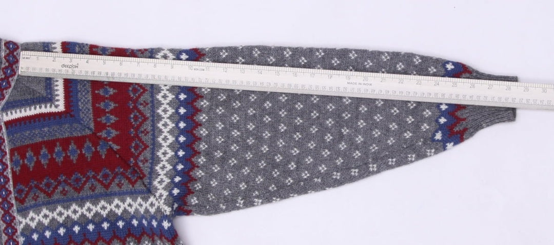 Vintage Nordstrikk Cardigan Gray Wool Norwegian Pattern Knit | Migration_Knitwear & Sweaters - View 7 | Fashion Rerun
