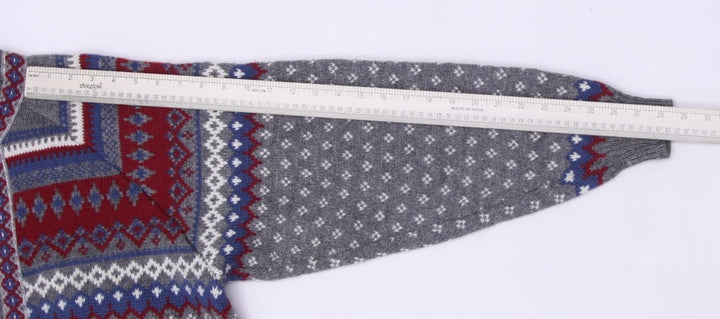 Vintage Nordstrikk Cardigan Gray Wool Norwegian Pattern Knit | Migration_Knitwear & Sweaters - View 7 | Fashion Rerun