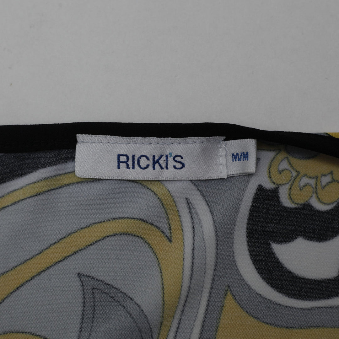 Y2K Ladies Rickis Psychedelic Paisley Crossover Top Size M