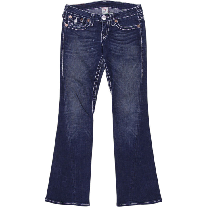 Y2K Ladies True Religion Dark Wash Denim Flare Jeans Size 28