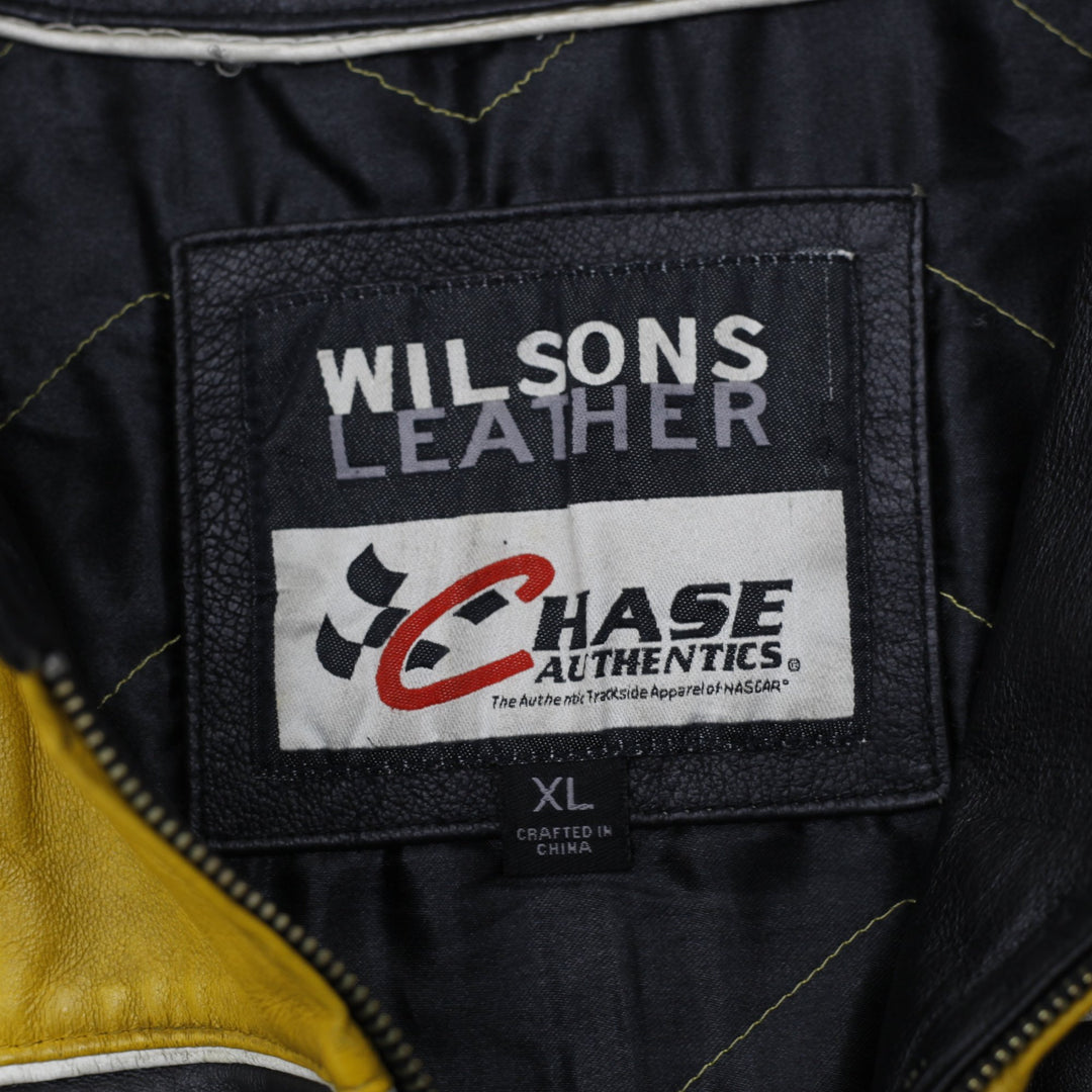 Vintage 2000s Wilson Leather Nascar Matt Kenseth DeWalt Jacket Size XL | Migration_Jackets - Back View | Fashion Rerun