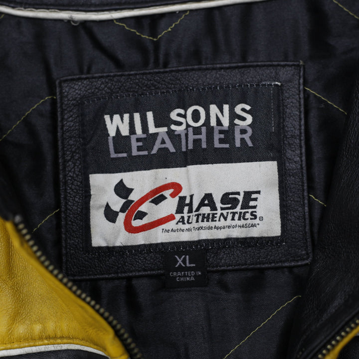 Vintage 2000s Wilson Leather Nascar Matt Kenseth DeWalt Jacket Size XL | Migration_Jackets - Back View | Fashion Rerun