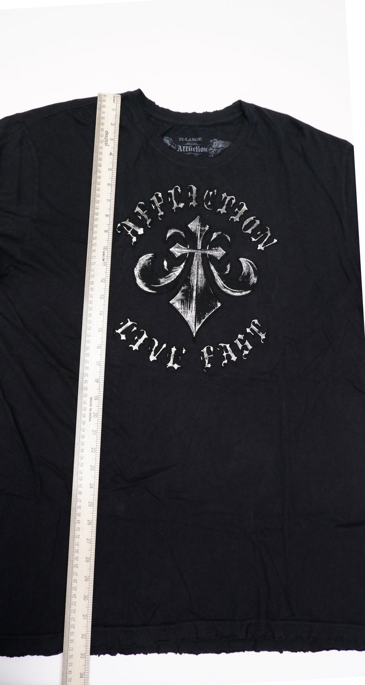 Y2K Mens Affliction Live Fast Black T-Shirt