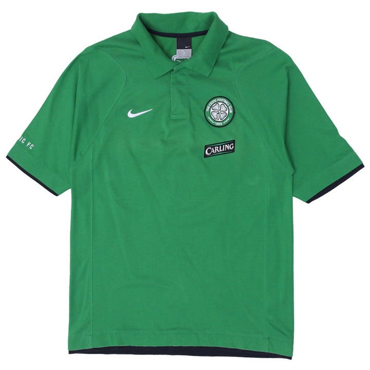 Mens 2006-07 Nike Celtic Football Club Carling Green Polo Training Shirt