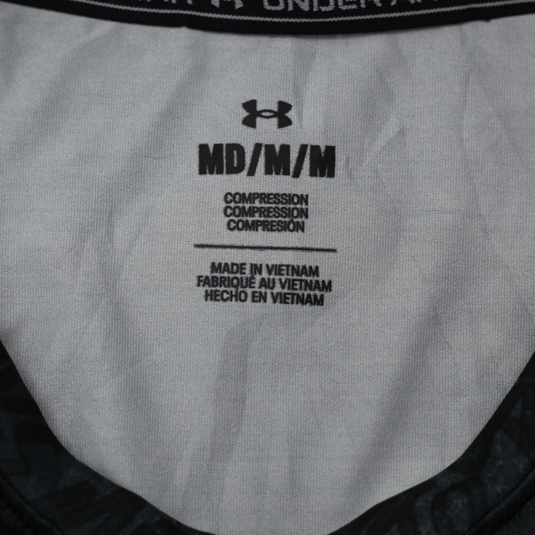 Mens Under Armour T-Shirt Black Compression Sports Graphic Tee Size M