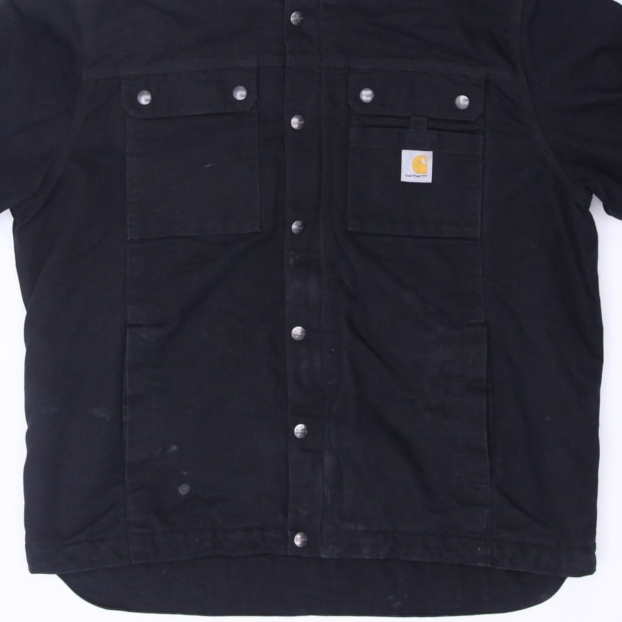 Mens Carhartt 103826 BLK Jacket Black Hooded Workwear Fleece Lining