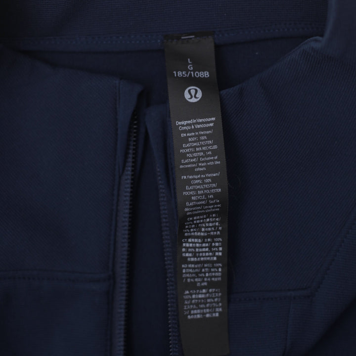 Mens Lululemon Track Jacket Navy Embroidered Lightweight L | Migration_Jackets - Back View | Fashion Rerun