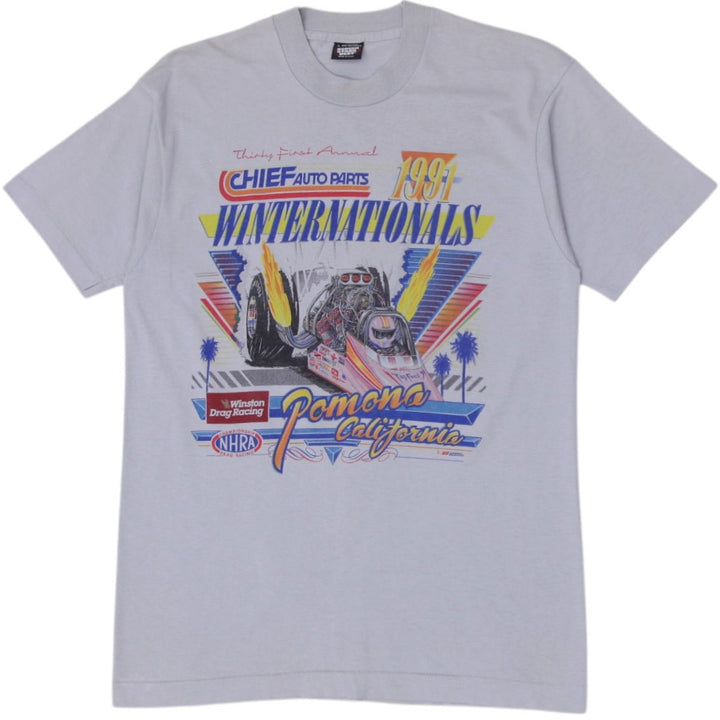 Vintage Screen Stars Best T-Shirt Gray Racing Graphic Made In USA Single Stitch | Migration_T-Shirts | Fashion Rerun
