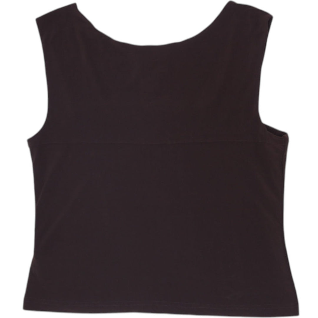 Y2K Ladies Joseph Ribkoff Brown Square Neck Tank Top Size US 14 UK 16