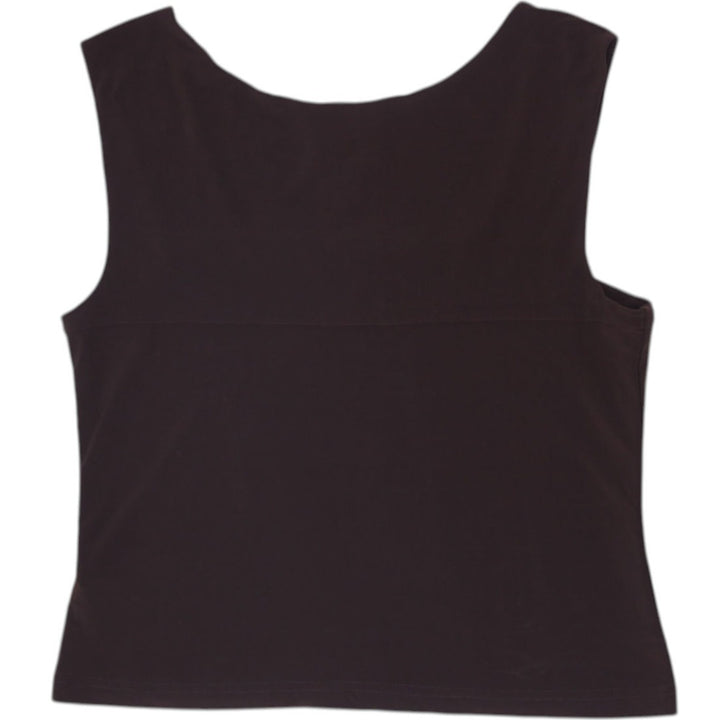 Y2K Ladies Joseph Ribkoff Brown Square Neck Tank Top Size US 14 UK 16