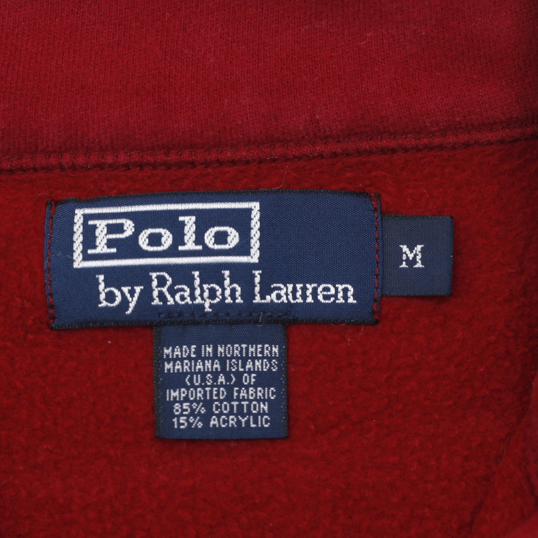 Vintage Mens Polo by Ralph Lauren Red Quarter Zip Sweatshirt Size M | Migration_Jumper & Knitwear RL Collecti | Fashion Rerun