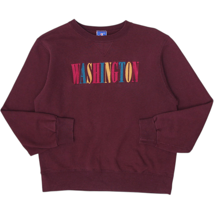 Vintage Mens Champion Washington Sweatshirt Maroon Embroidered Logo Size L