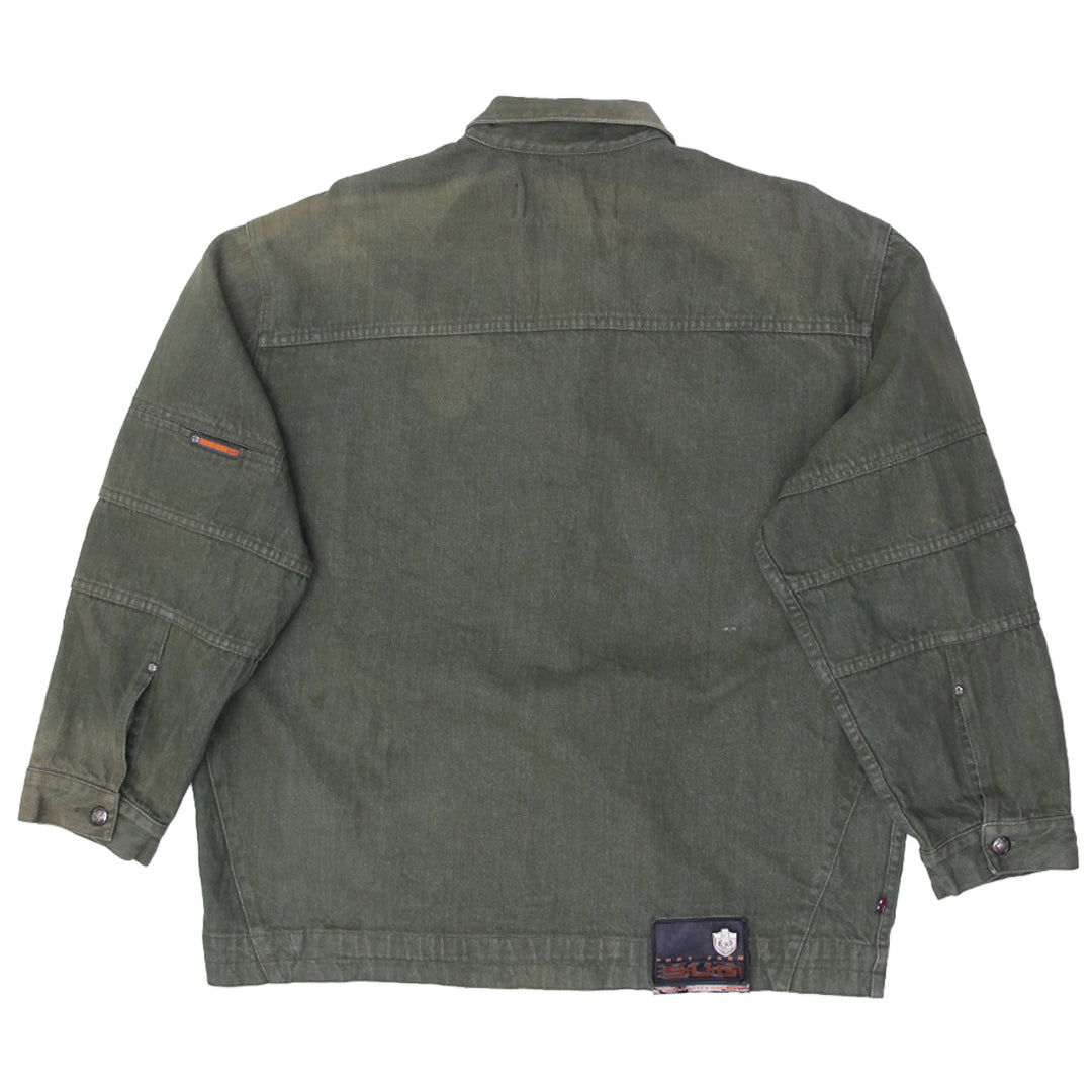 Y2K Mens Phat Farm Sport Utility Full Zip Denim Jacket