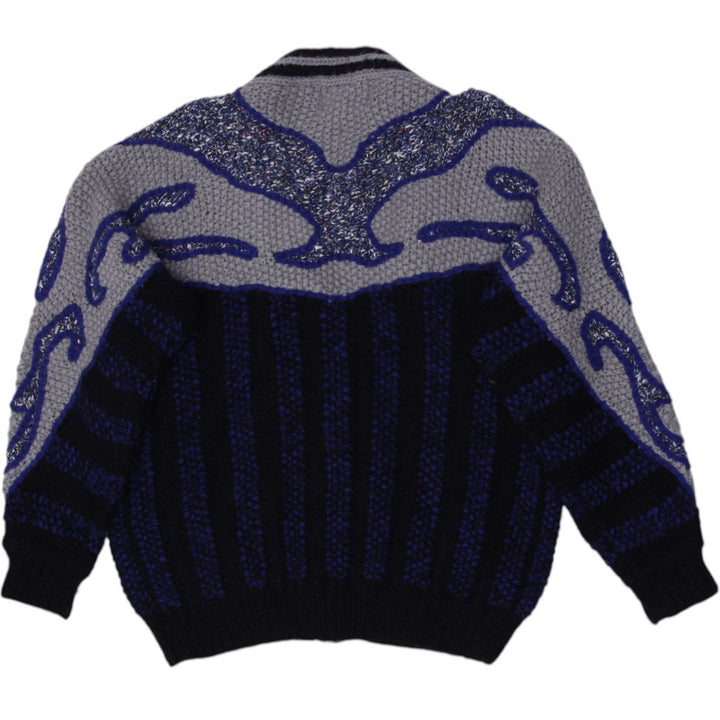 Vintage Mens Novo Geometric Knit Pattern Wool Blend Sweater Size M