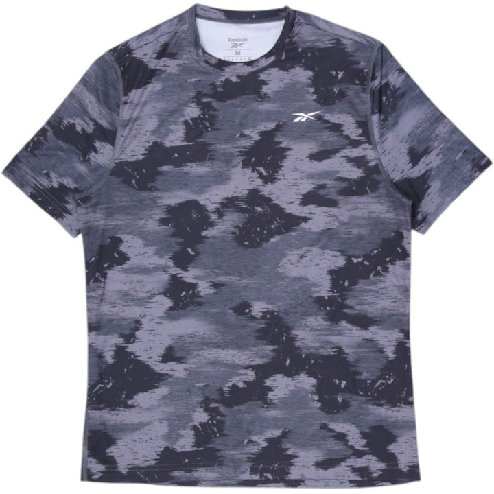 Mens Reebok T-Shirt Gray Camo Pattern Athletic Wear