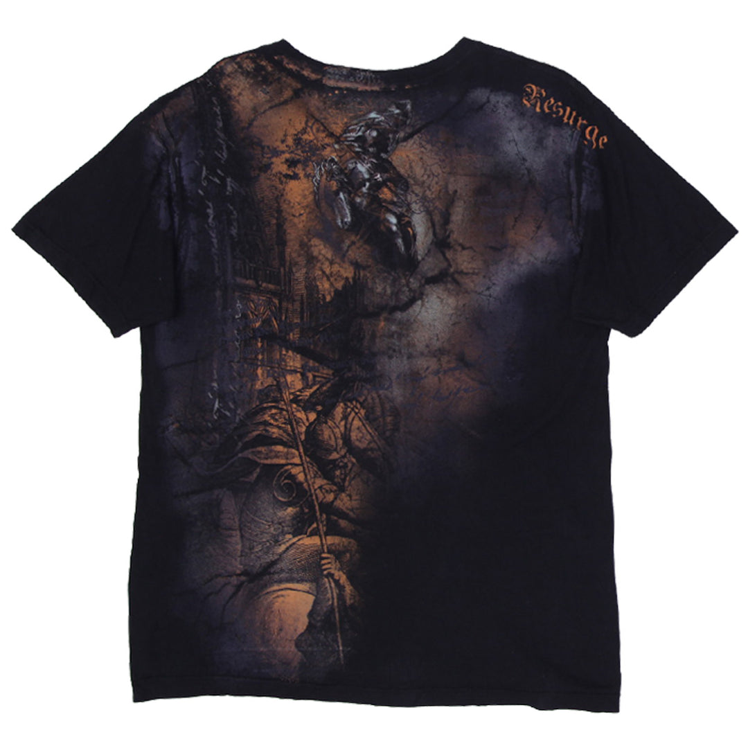Y2K Mens Resurge Cross Grunge Cyber T-Shirt