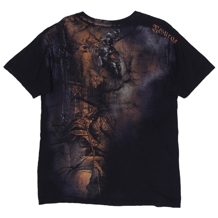 Y2K Mens Resurge Cross Grunge Cyber T-Shirt