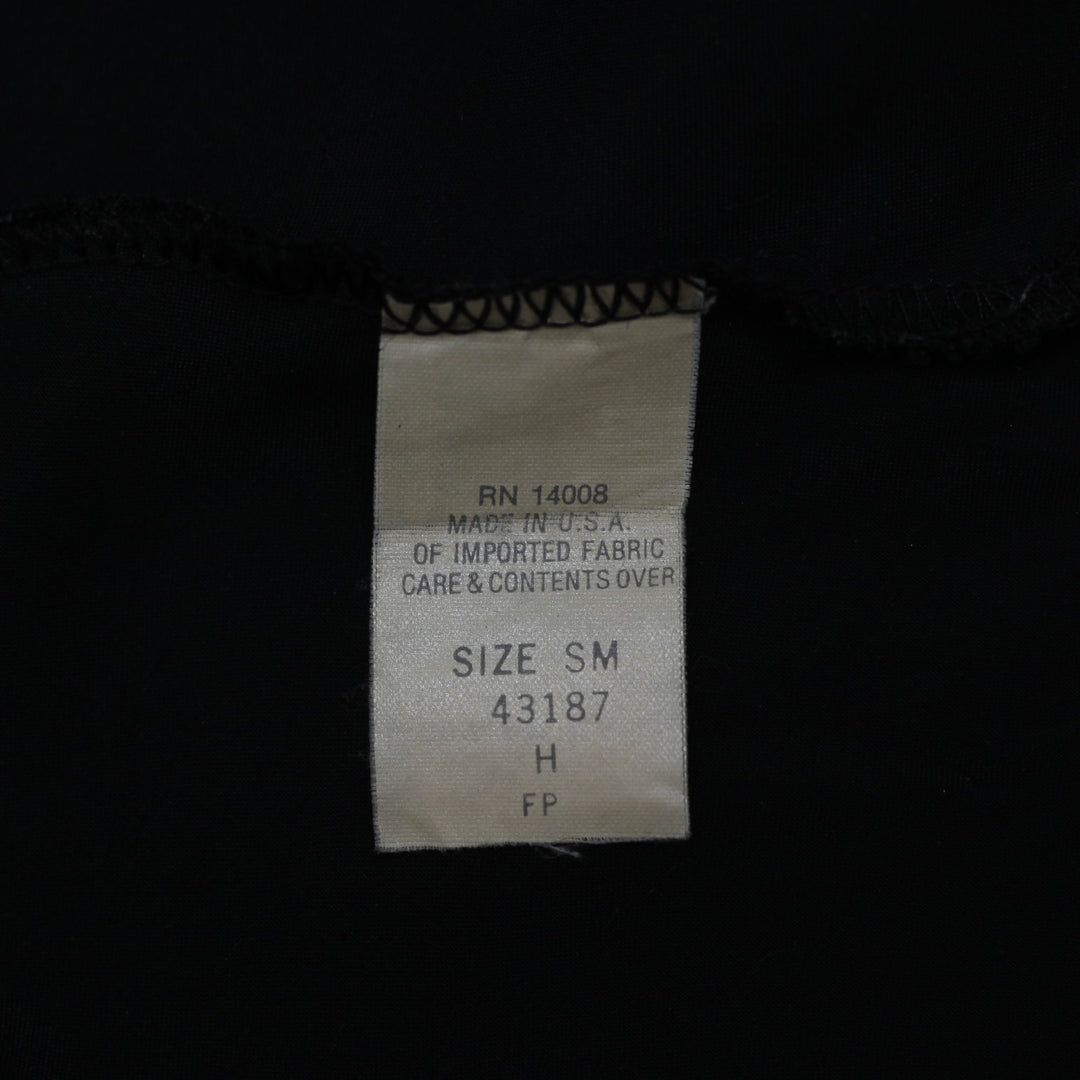 Y2K Ladies Escapades Black Satin Look Lace V-Neck Made in USA Sleeveless Top SM