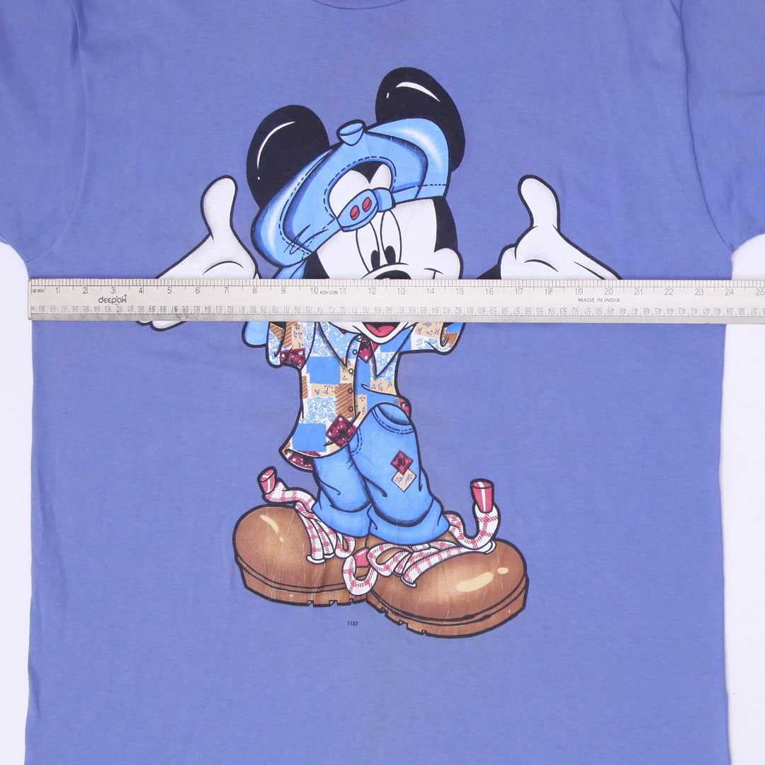 Vintage 90s Hip Hop Mickey Mouse Graphic T-Shirt Jerry Leigh Made in USA OSFA