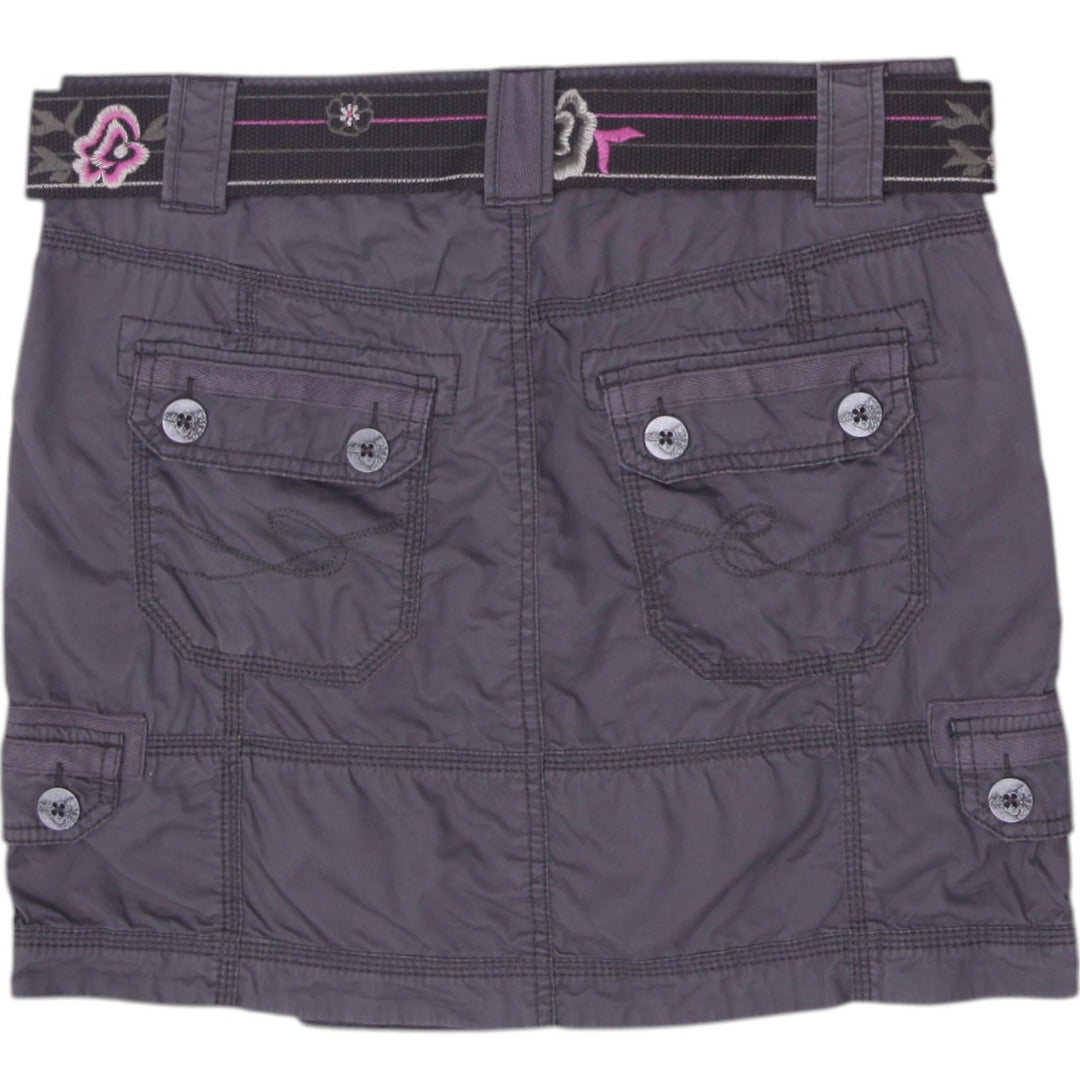 Y2K Ladies edc by Esprit Belted Mini Skirt Charcoal Gray