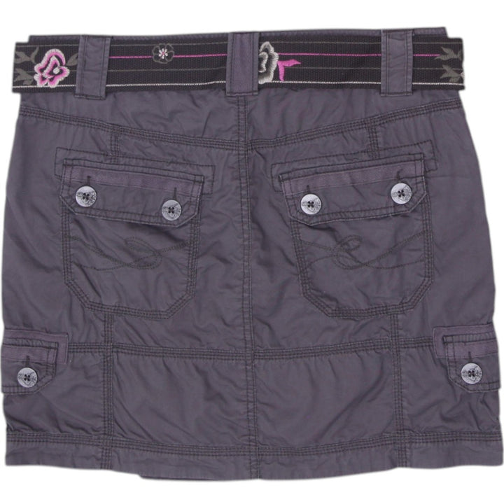 Y2K Ladies edc by Esprit Belted Mini Skirt Charcoal Gray