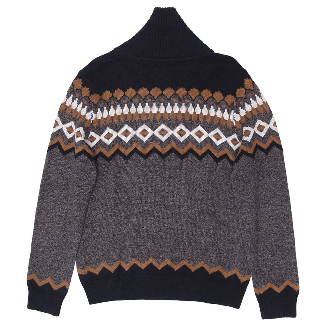 Vintage Orvieto Geometric Shawl Neck Pullover Sweater - Fashion Rerun Vintage Migration_Sweaters