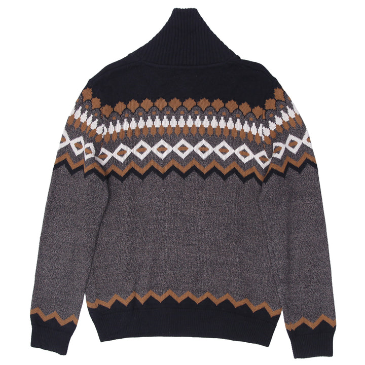 Vintage Orvieto Geometric Shawl Neck Pullover Sweater - Fashion Rerun Vintage Migration_Sweaters