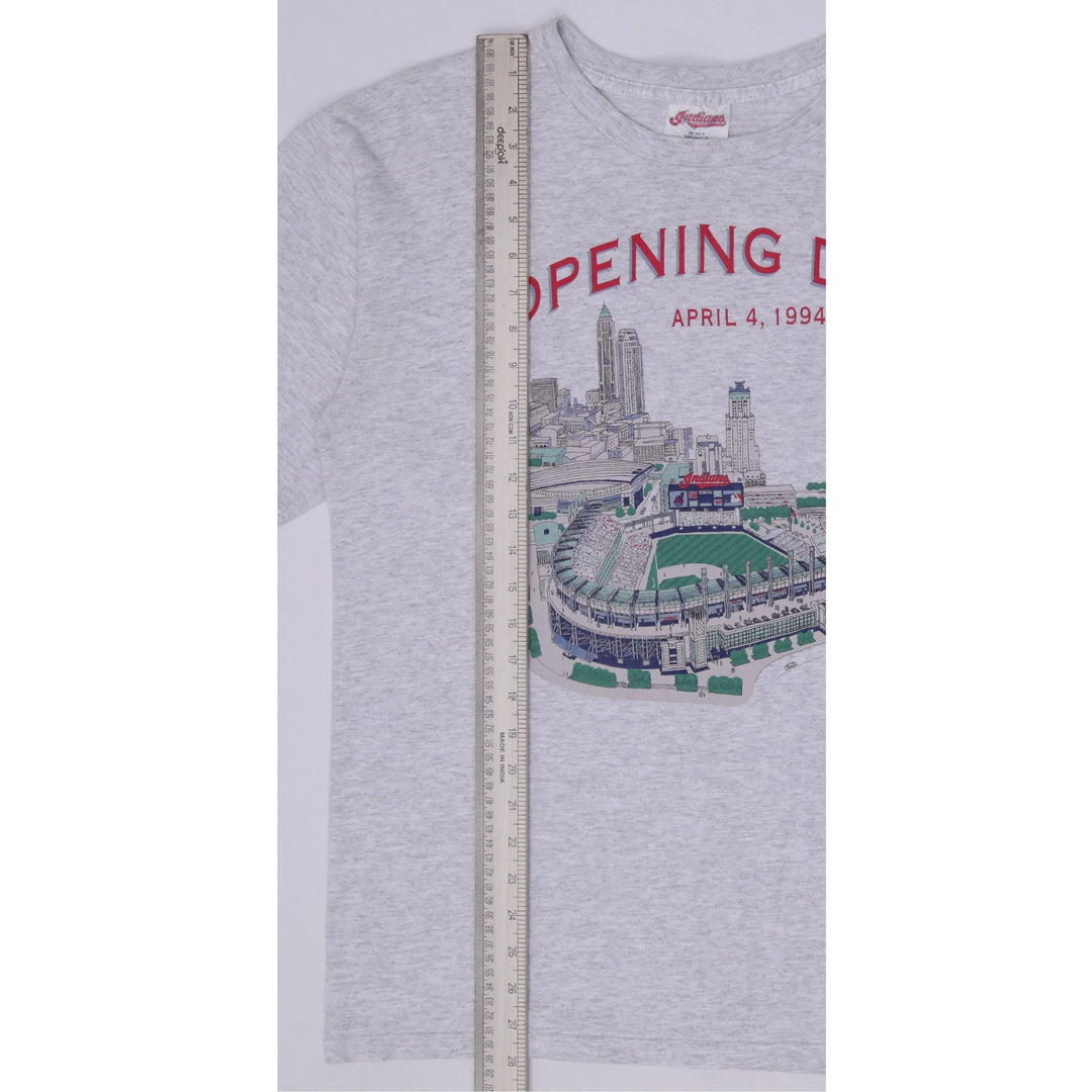 Vintage 90S Cleveland Indians Opening Day T-Shirt Made in USA Single Stitch L