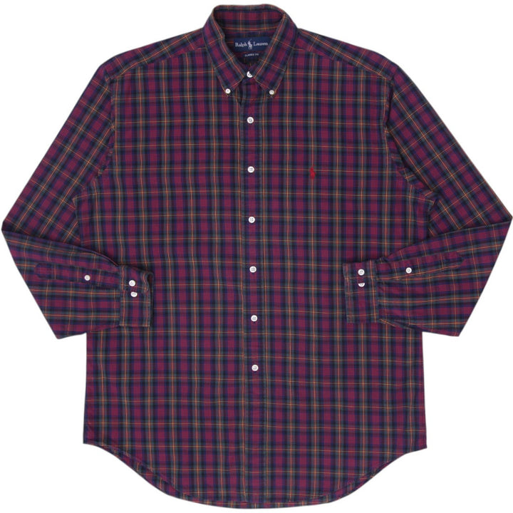 Mens Ralph Lauren Classic Fit Plaid Long Sleeve Shirt Size 16/L