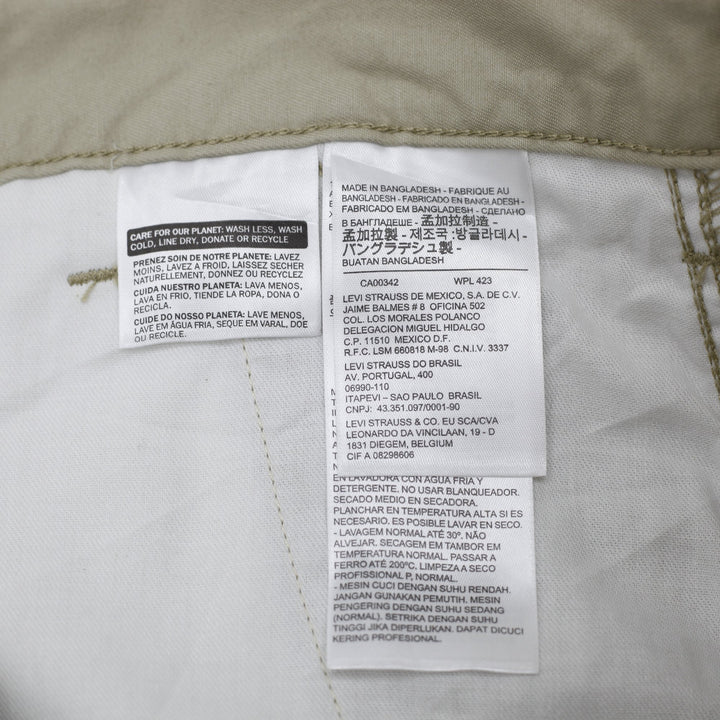Mens Levi’s Two Horse Brand Tan Canvas Cargo Shorts Khaki Men's Size W36