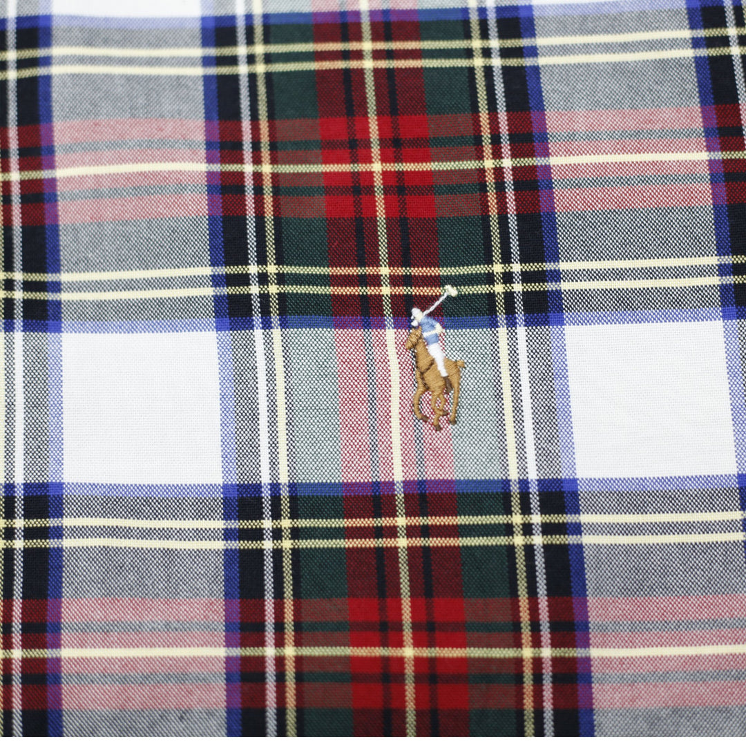 Mens Ralph Lauren Plaid Shirt Multi Color Checkered Button Down Cotton Size L