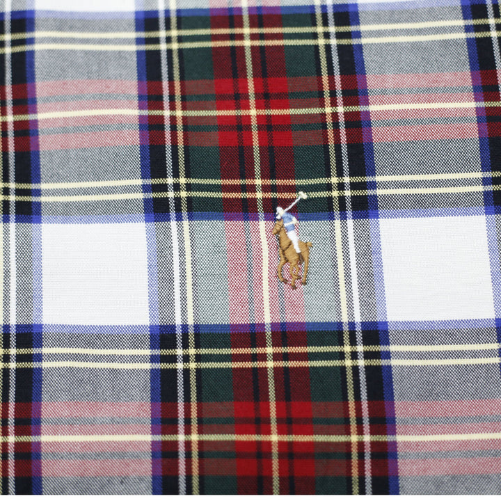 Mens Ralph Lauren Plaid Shirt Multi Color Checkered Button Down Cotton Size L