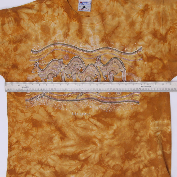 Vintage Gooses Australia T-Shirt Mens Ochre Tie Dye Camel Made in Australia L