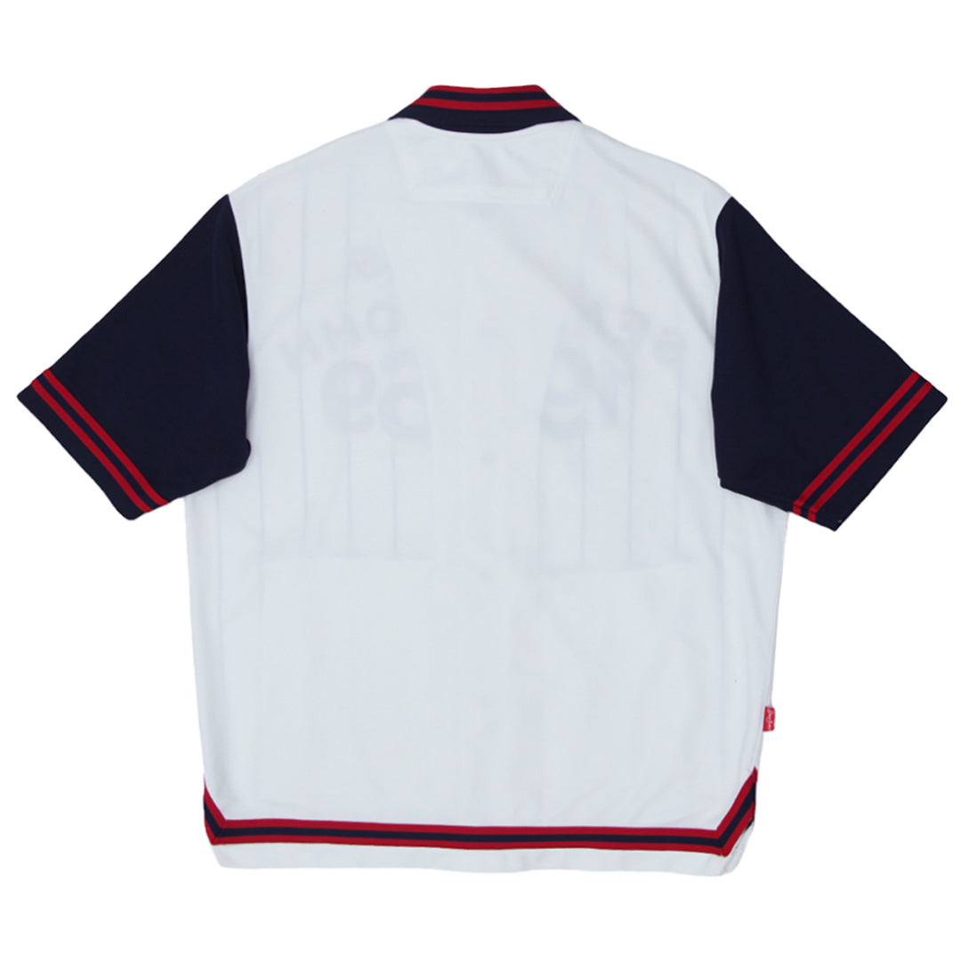 Vintage Sean John Collection Baseball Jersey -1969 Patch Red & Navy Striped Size M - Fashion Rerun Vintage Migration_Jersey
