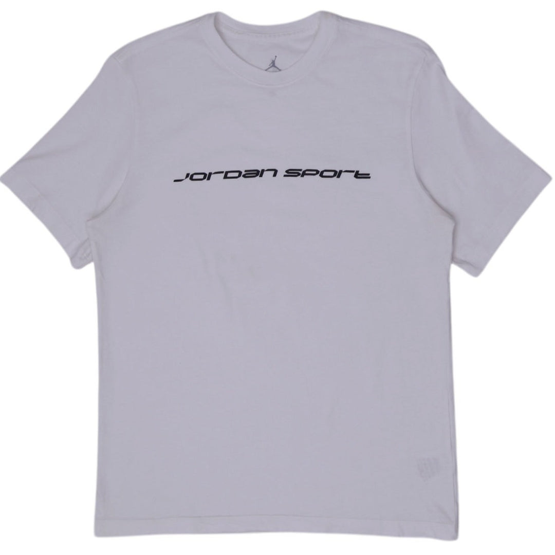 Mens Nike Jordan Sport Dri-FIT T-Shirt White Black Cyber Minimalist Tee Size M